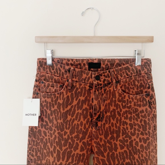 MOTHER DENIM HIGH WAISTED ANIMAL PRINT JEANS - Picture 5 of 6